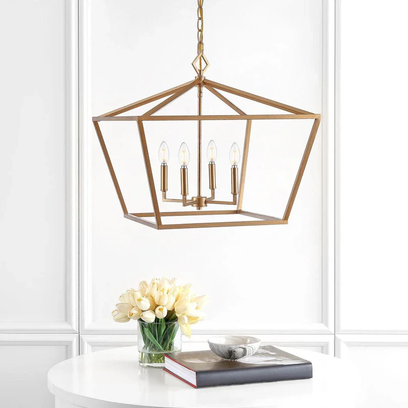 Floyd 4-Light Adjustable Iron Rustic Glam LED Pendant, by JONATHAN Y