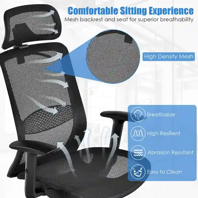 Costway Ergonomic High Back Mesh Office Chair Recliner Task Chair - See Details