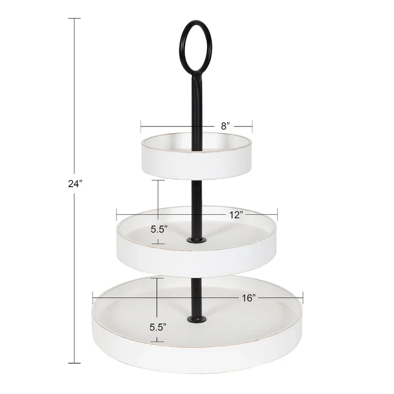 Kate and Laurel Woodmont 3 Tiered Wood Tray - 3 Tier