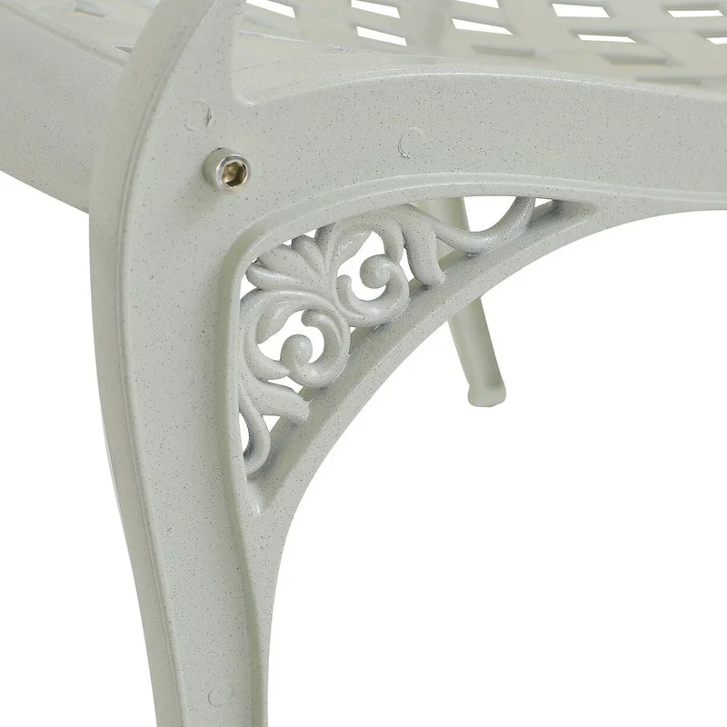 Set of 2 Cast Aluminum Stationary Dining Chairs