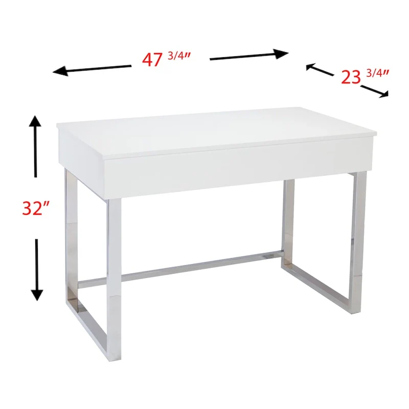SEI Furniture Ida White Adjustable Height Sit/ Stand Desk