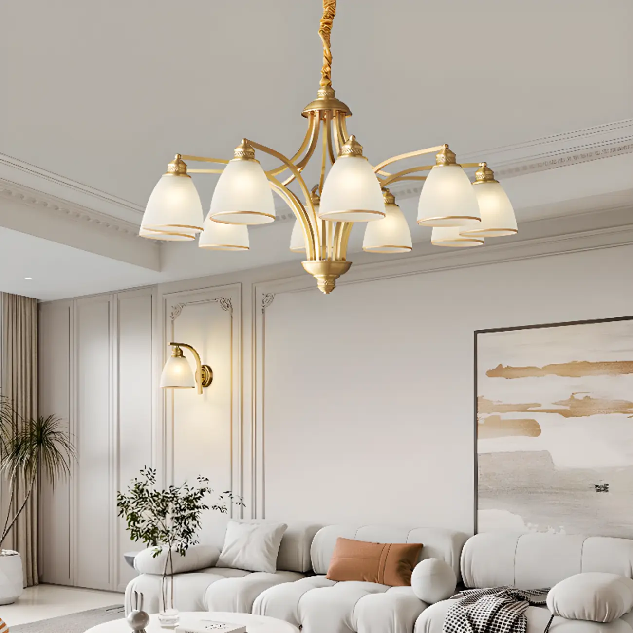 Elegant Modern Hanging Chandelier with Adaptive Height