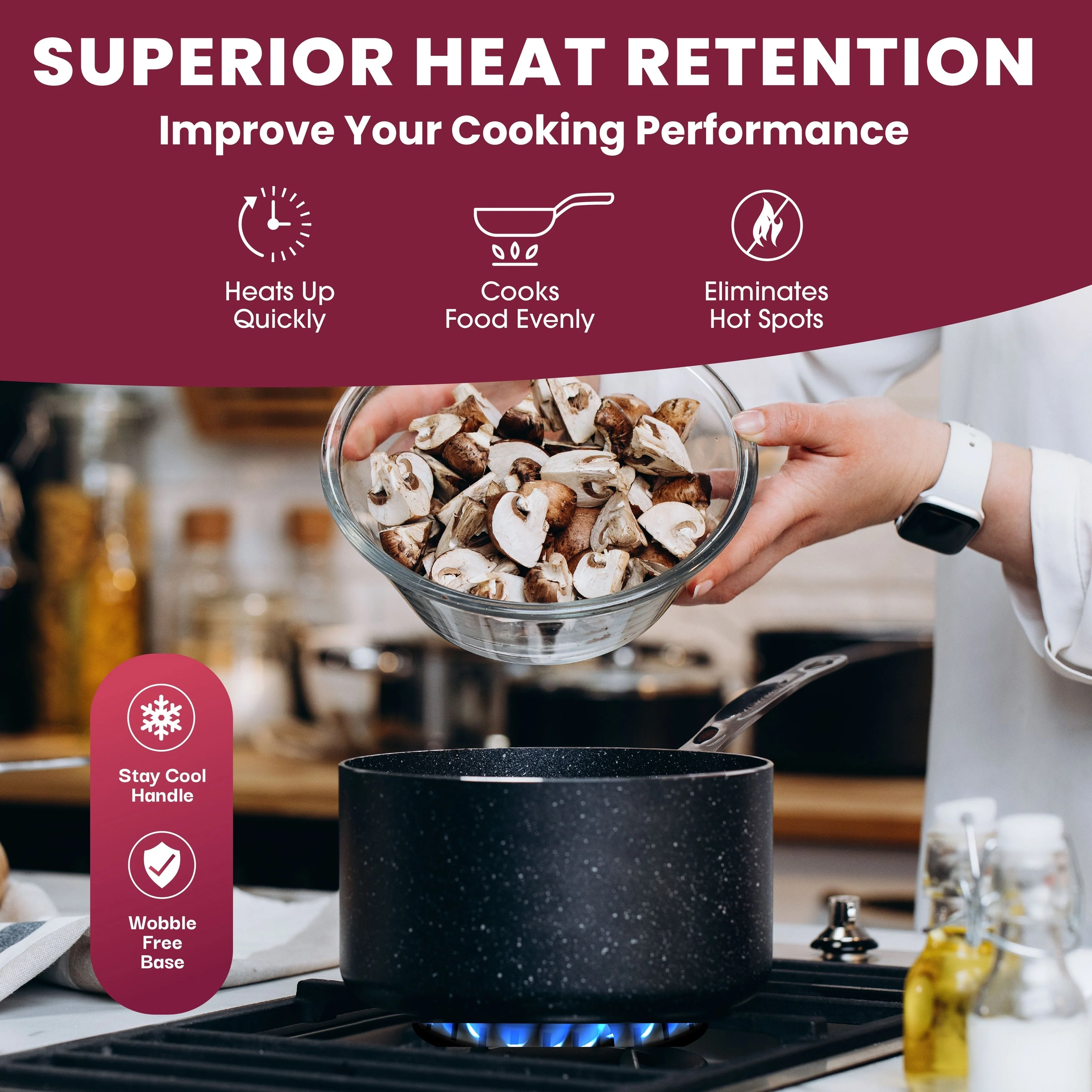 Granitestone 20 Piece Nonstick Pots and Pans Cookware and Bakeware Set