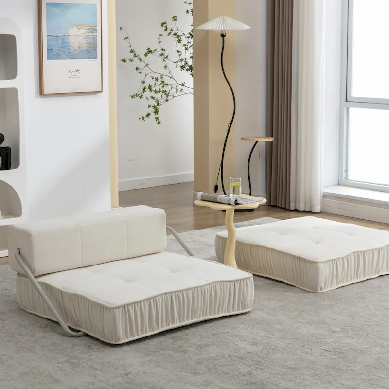 Convertible Sofa Bed,Modern Chenille Upholstered Sleeper Chair