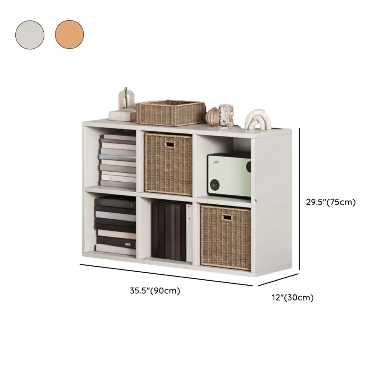 Simple Walnut 8-Cube Wood Bookcase