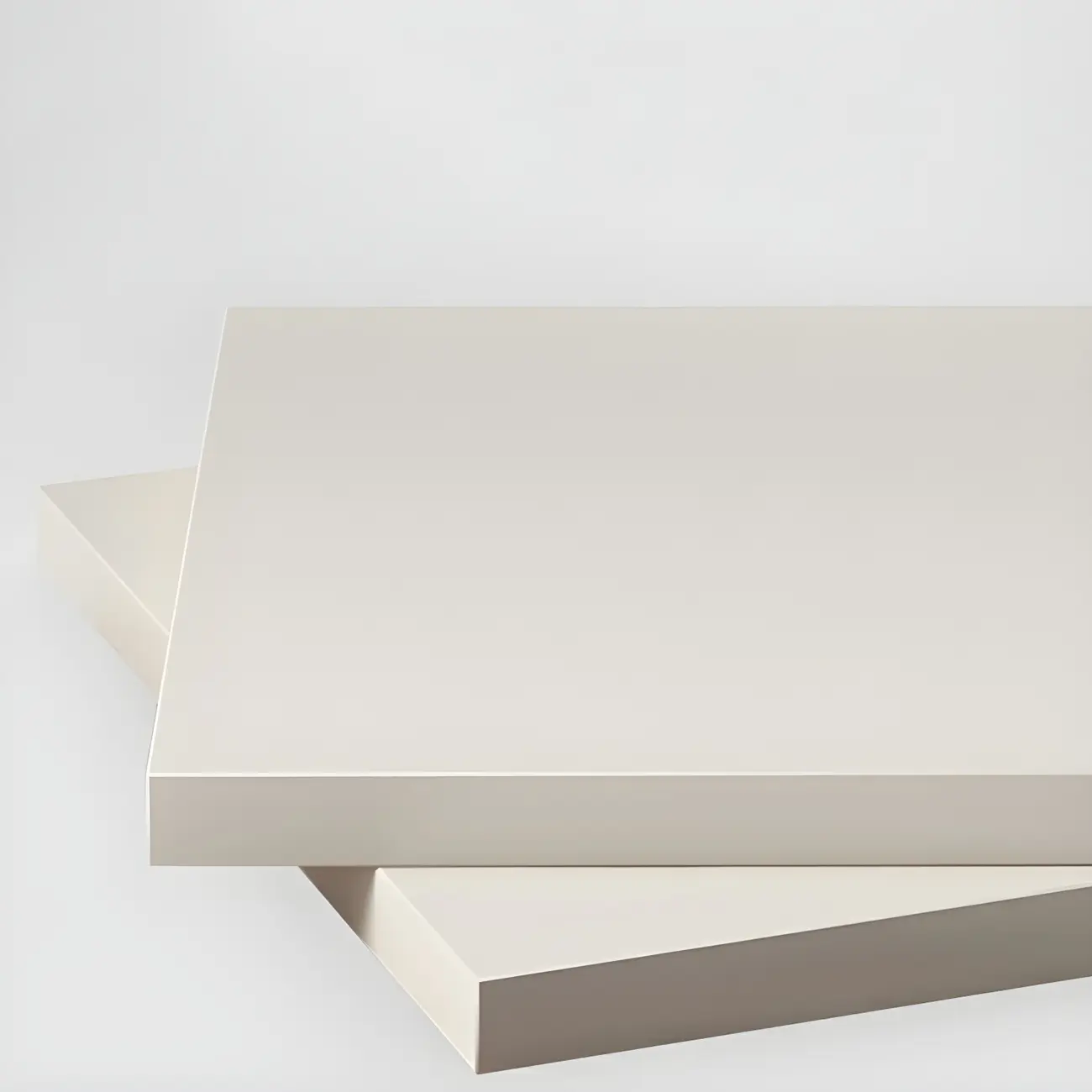 Narrow Off-White Faux Leather 2 Drawers Nightstand