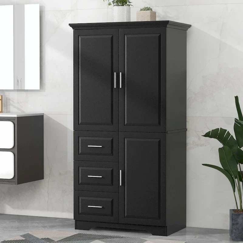 Bathroom Storage Cabinet with Drawers and Adjustable Shelf