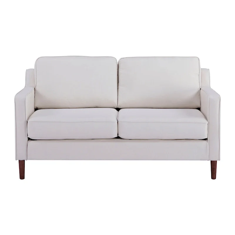 Sedona Modern Loveseat Sofa, Faux Linen / Vegan Leather Couch - N/A