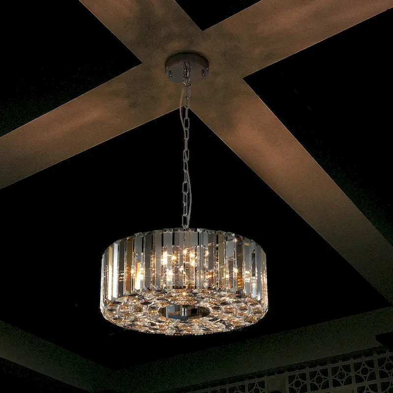 LARGE CHANDELIER CRYSTAL LAMP-No bulbs