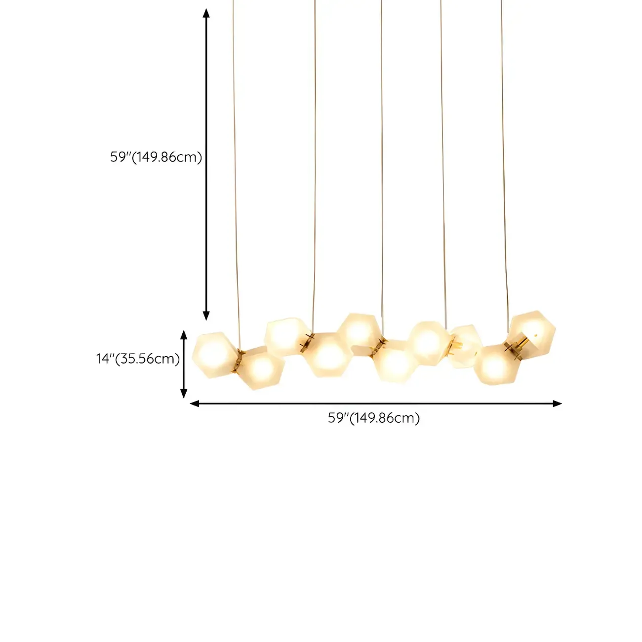 Simple Modern Glass Hexagonal Island Pendant Light
