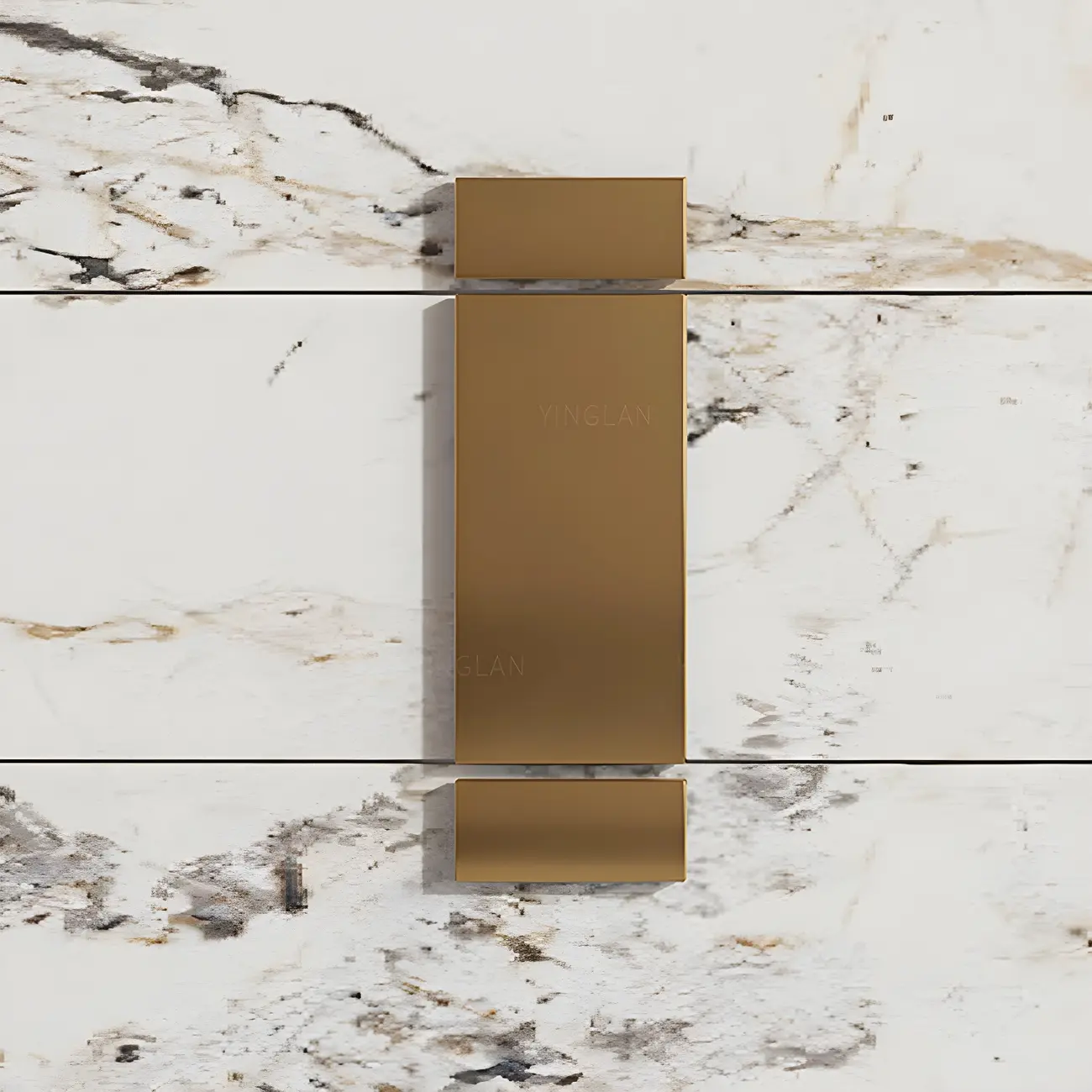 Artistic White Stone Top Buffet Table with Drawers