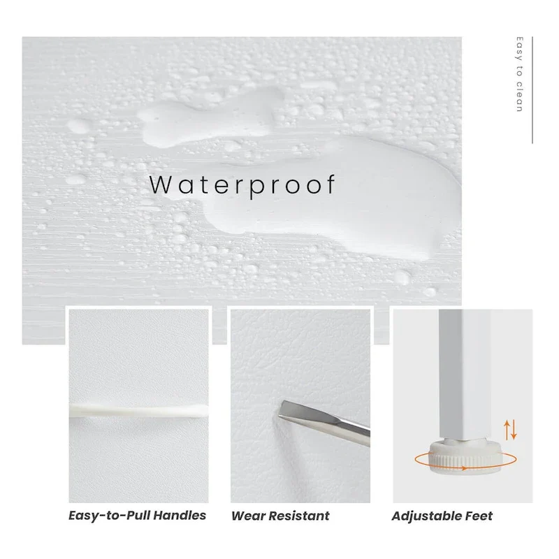 4-Drawers Dresser with Metal Frame and Wood Top