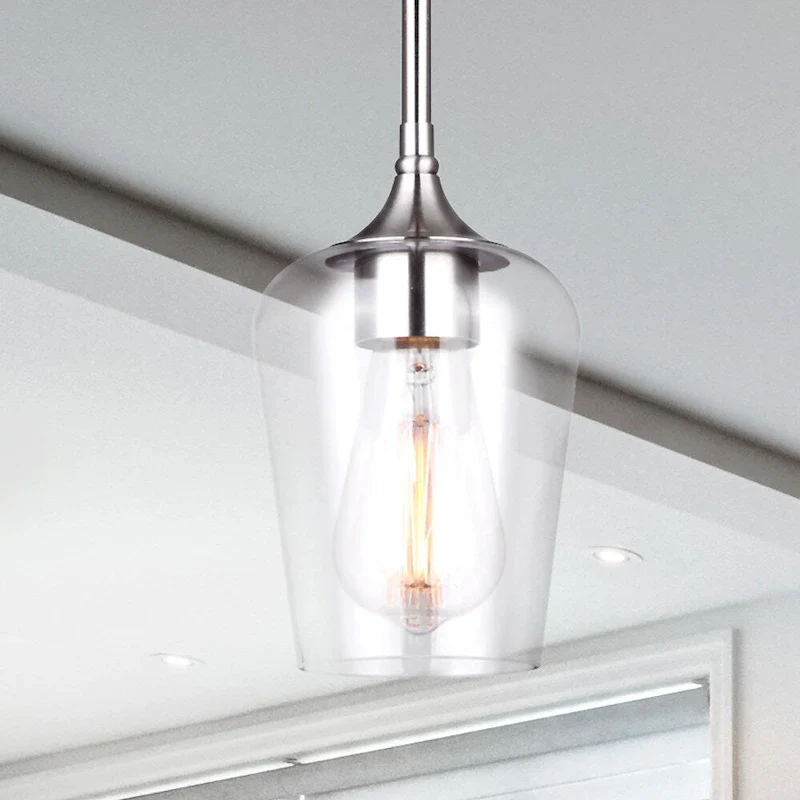 Conall 1 Light Pendant, Nickel Finish - Brushed Nickel