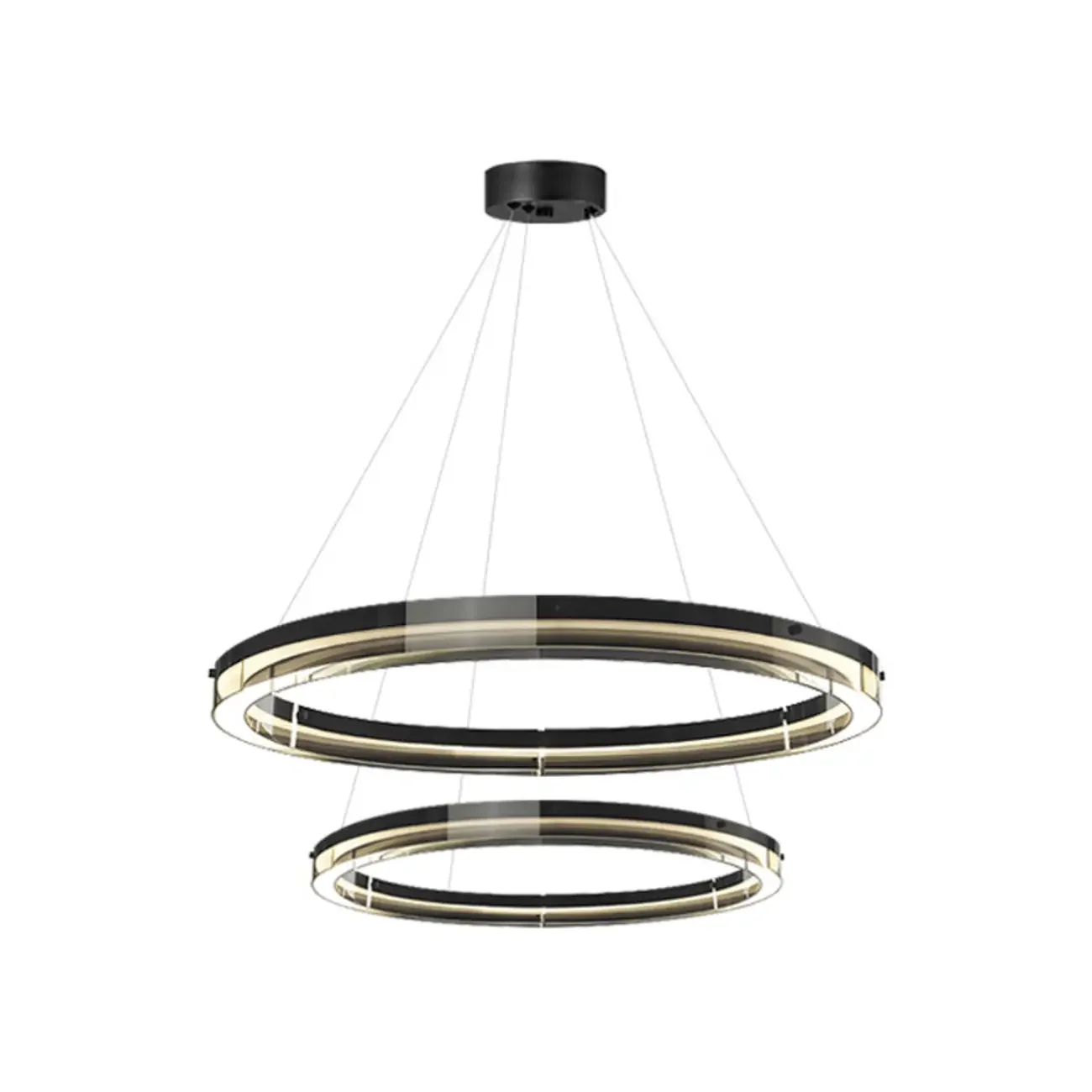 Modern LED Round Metal Chandelier with Flexible Height