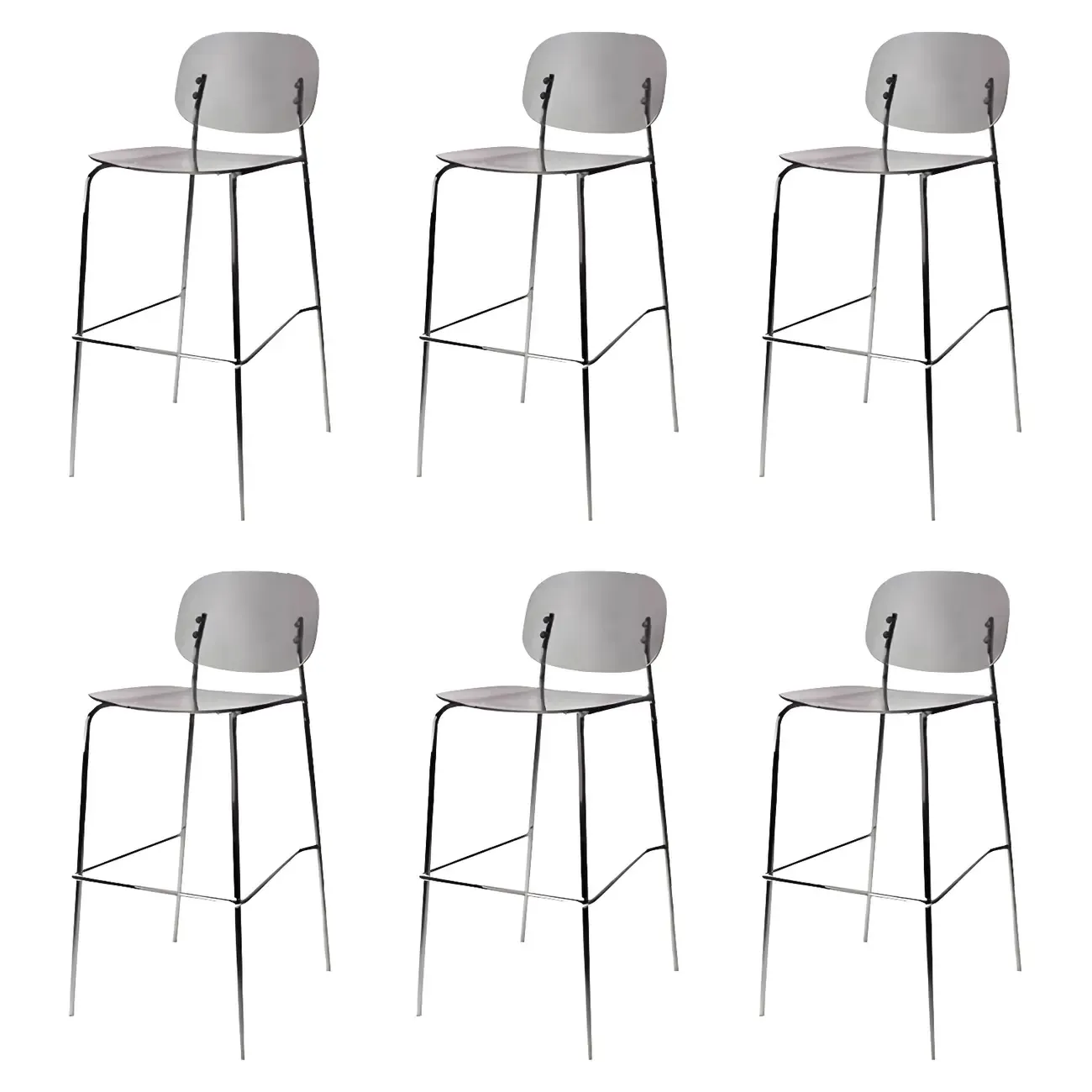 Scandinavian Square Seat Counter Height Acrylic Bar Stools