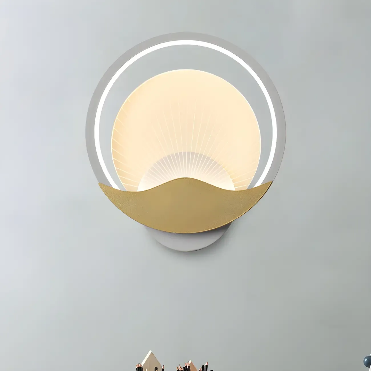 Modern LED Wall Light Fixture with Acrylic Shade