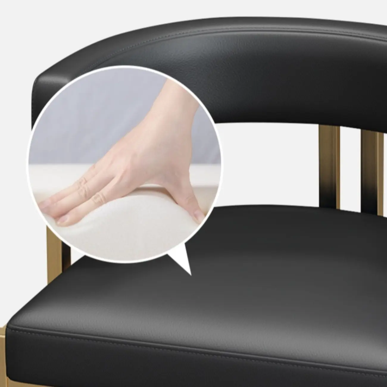 Lavish Metal Cushioned Gold Sled Bar Stool