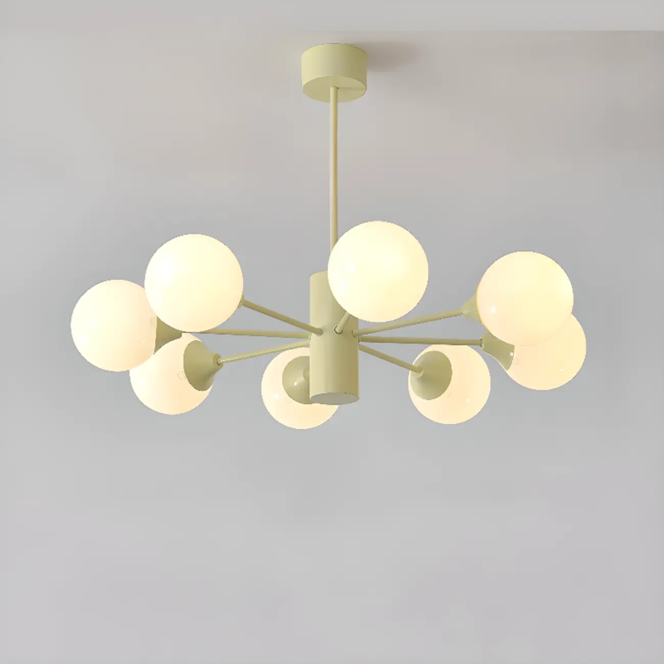 8-Light Modern Glass Globe Chandelier with Adjustable Design