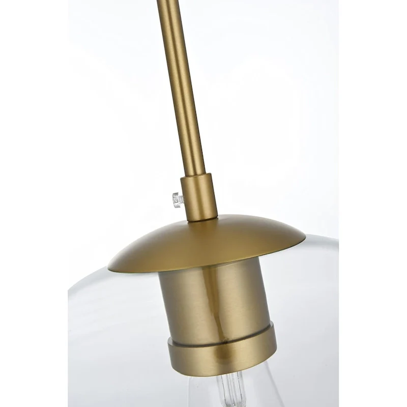 Elegant Lighting Baxter 12  Wide Single Light Pendant with Clear Glass