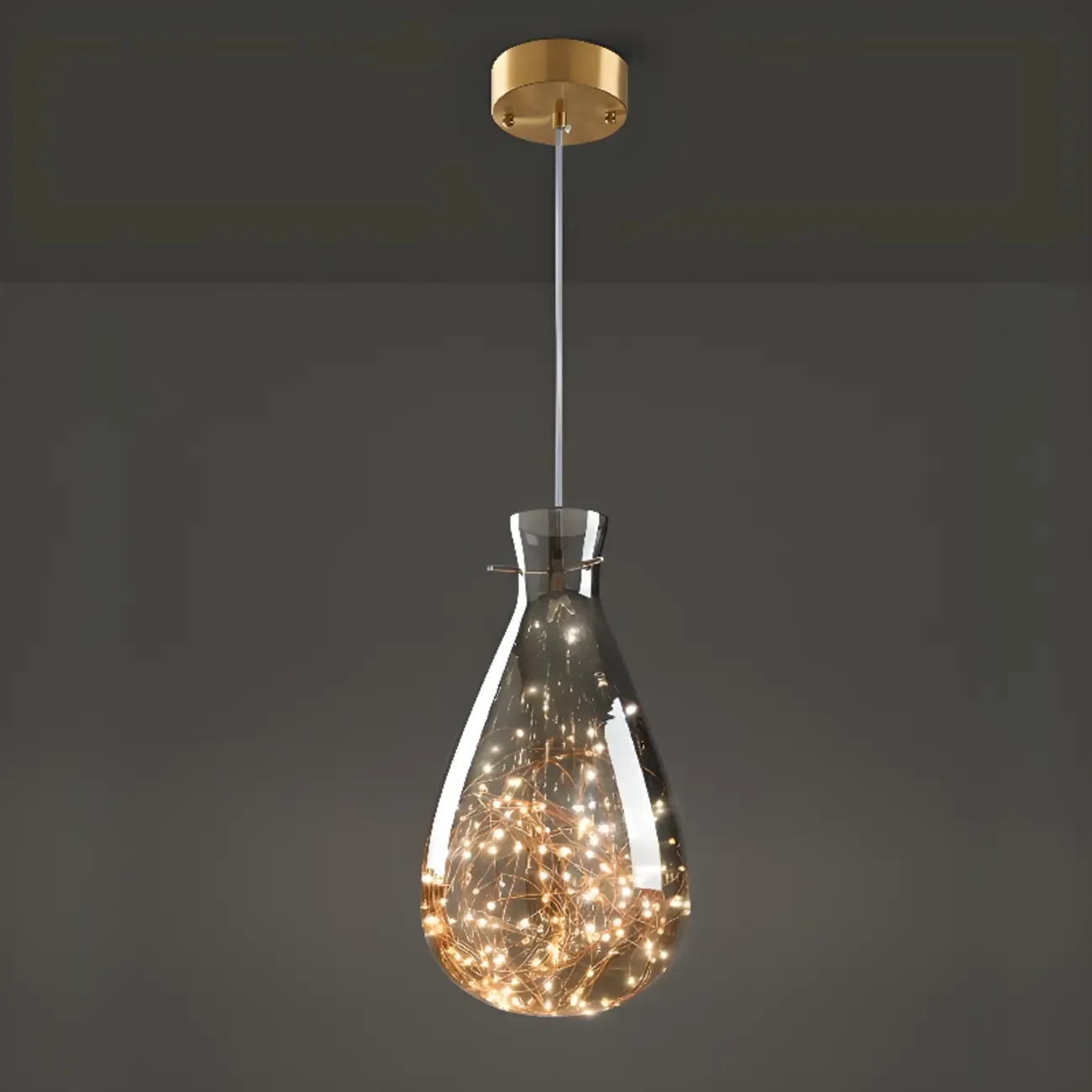 Modern Clear Glass Dining Room Pendant Light