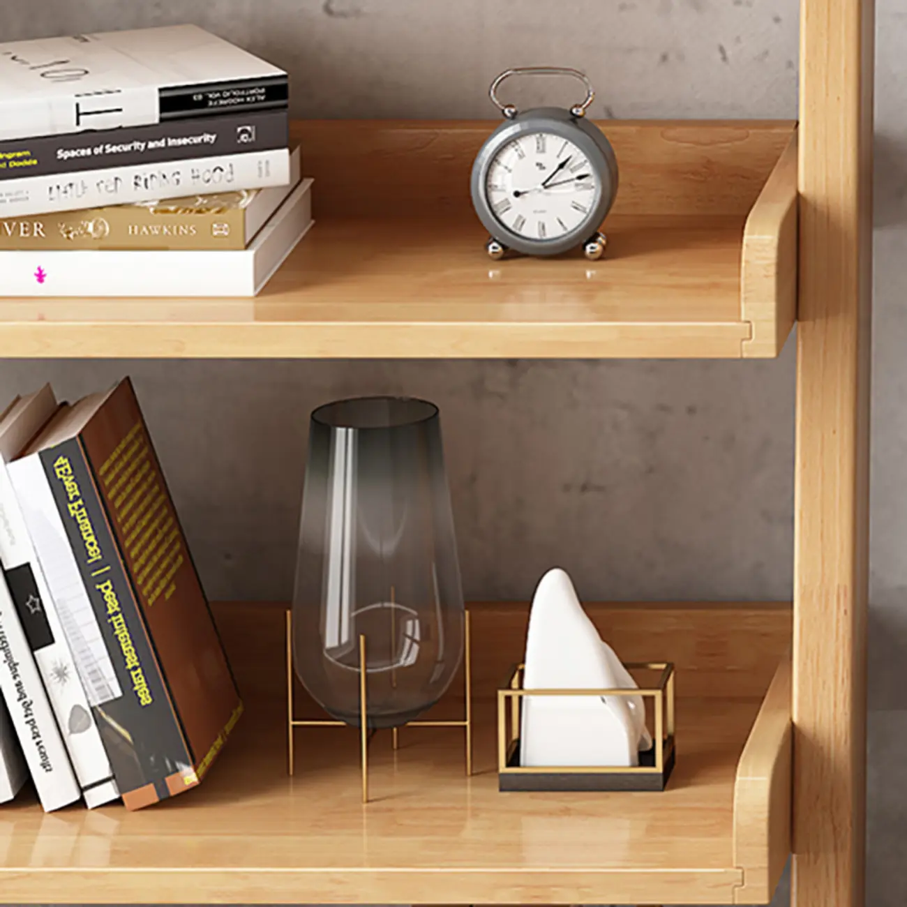 Narrow Modern Solid Wood 5-Tier Open Ladder Bookcase