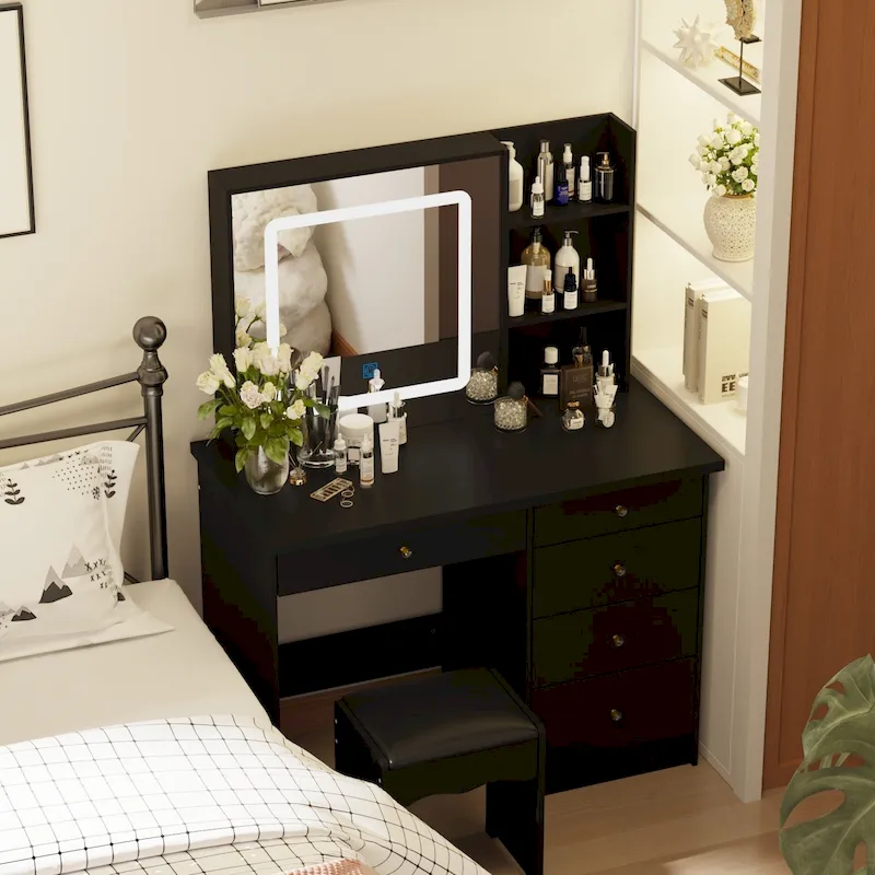 Makeup Vanity Set with 3 model Light & Stool