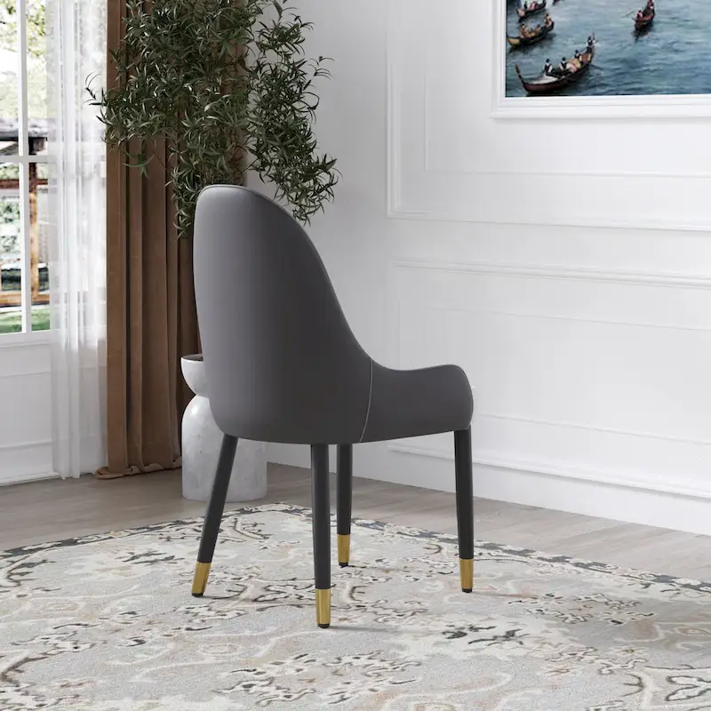 Set of 2 Modern Upholstered PU Leather Dining Chair