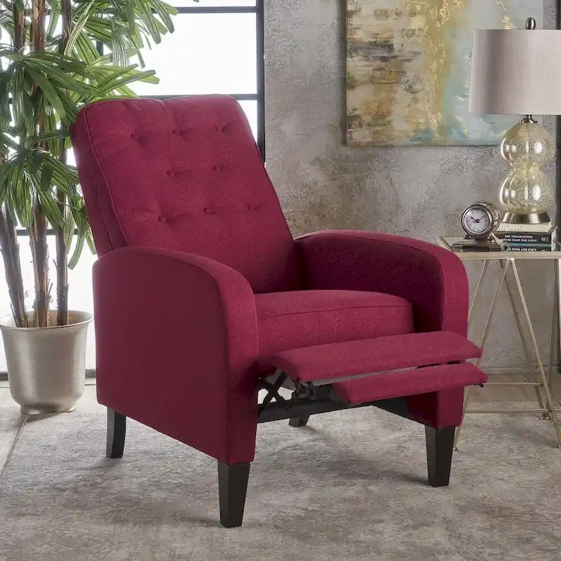 Nievis Tufted Fabric Recliner by Christopher Knight Home