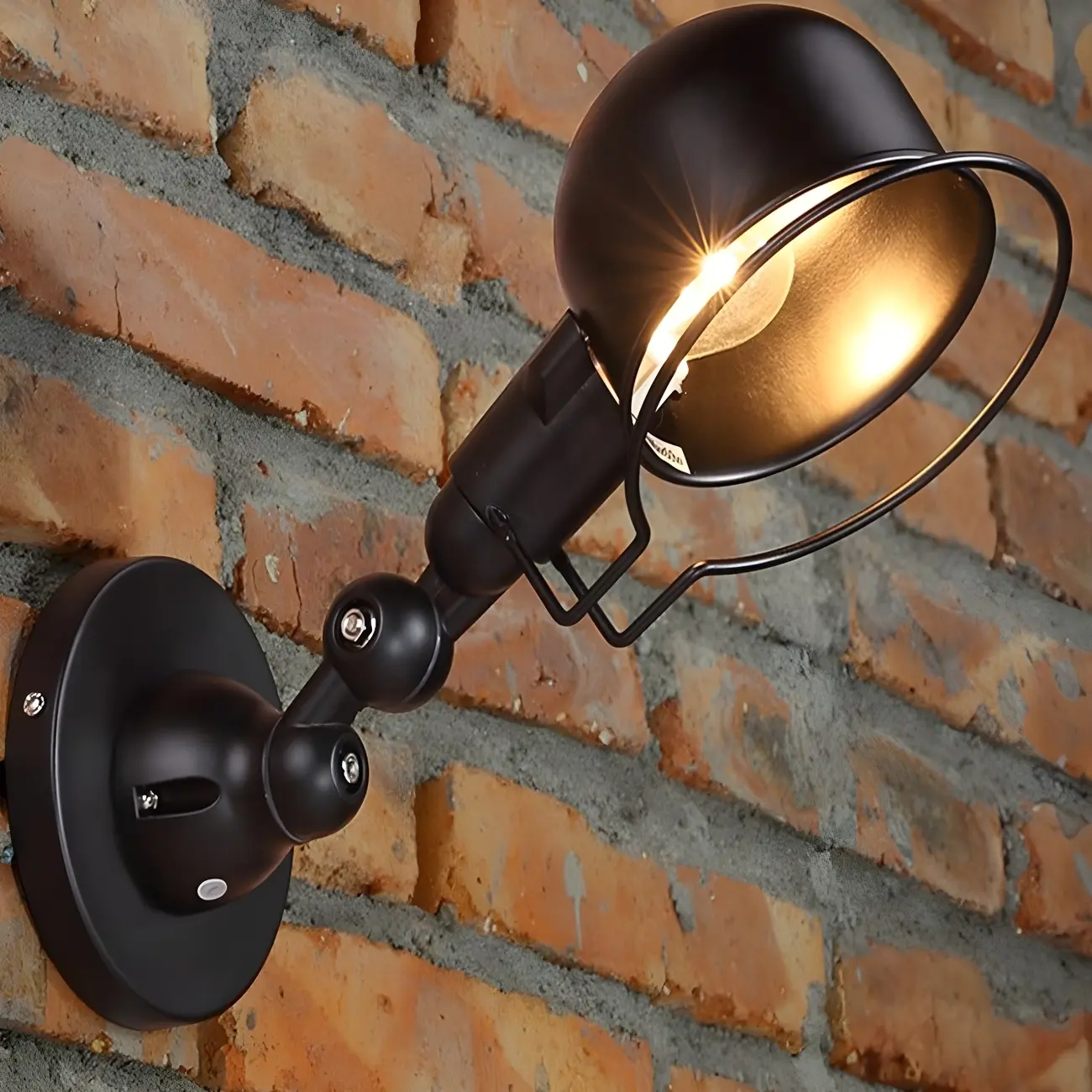 Industrial Black Dome 12“ Adjustable Arm Wall Sconce