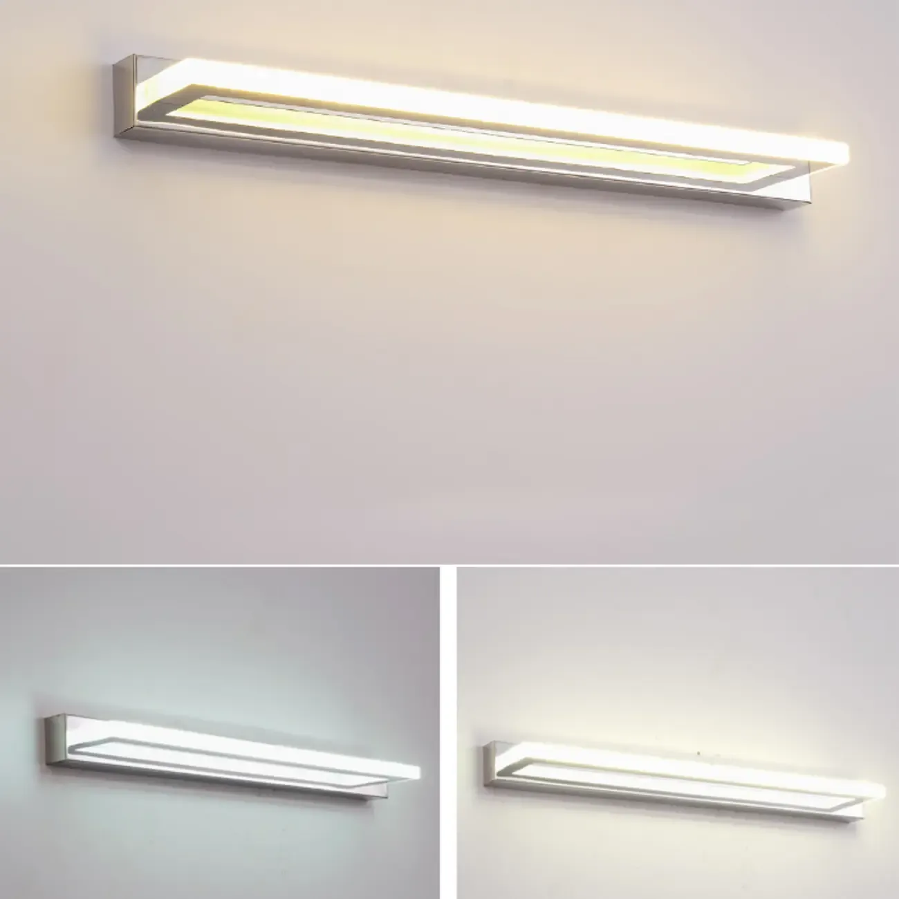 Modern White Metal LED Wall Light with Acrylic Shade