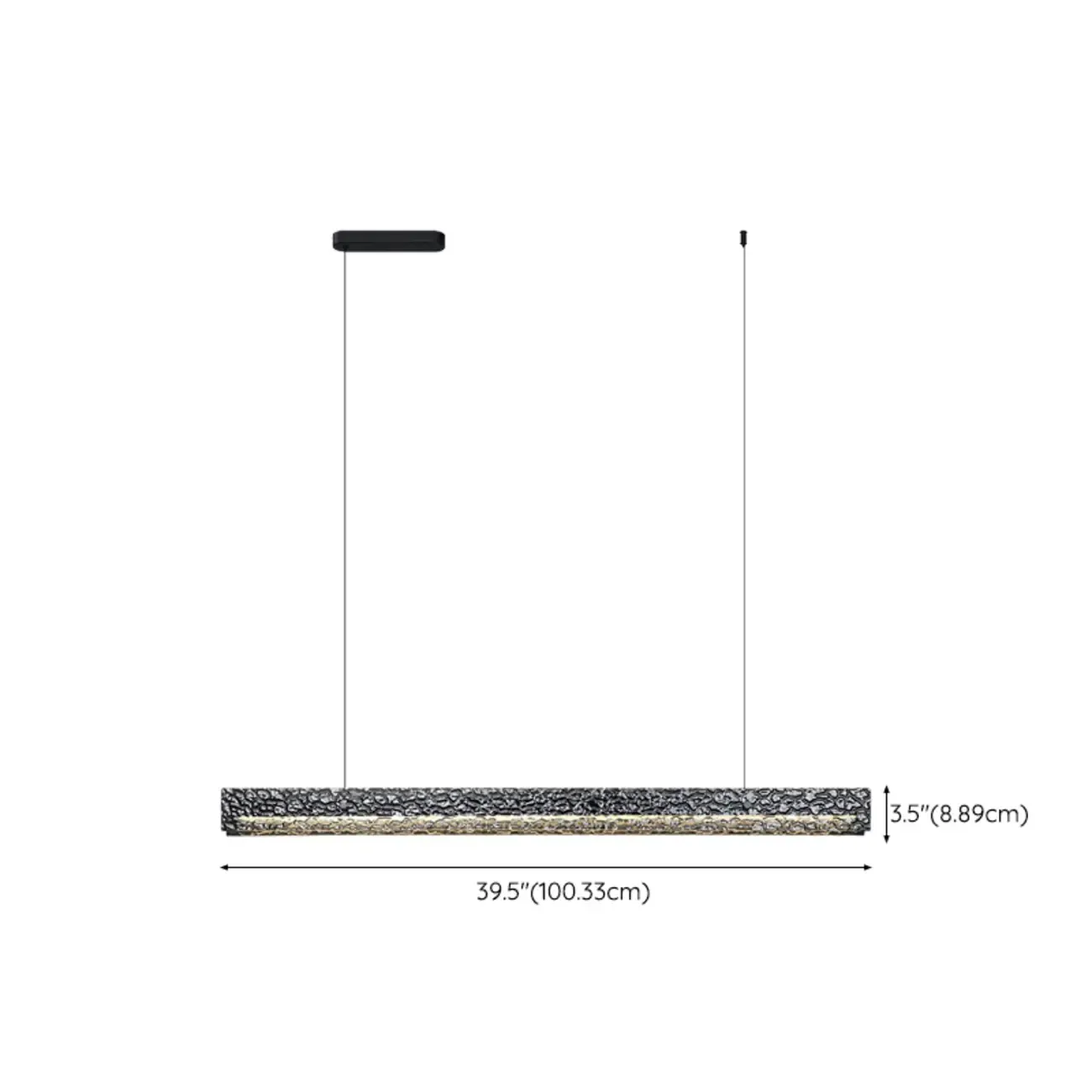 Black Rectangular Dimmable LED Kitchen Island Pendant Light