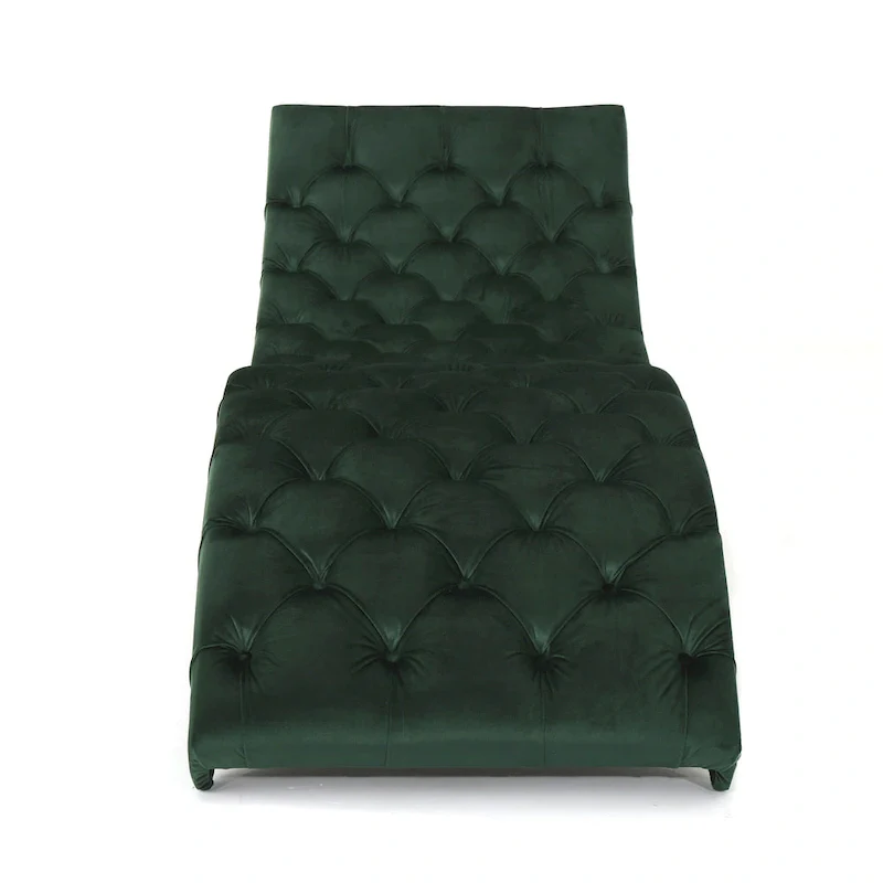 Garret Tufted Velvet Chaise Lounge by Christopher Knight Home