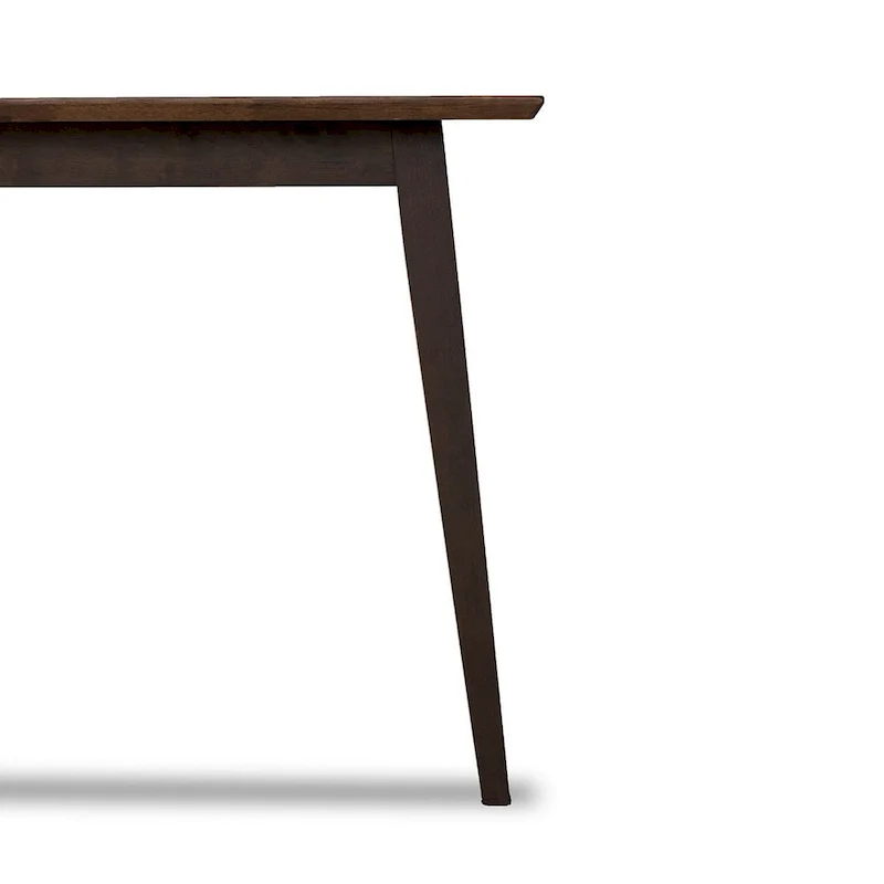 Alda Mid-Century Modern Rectangular Solid Wood Dining Table