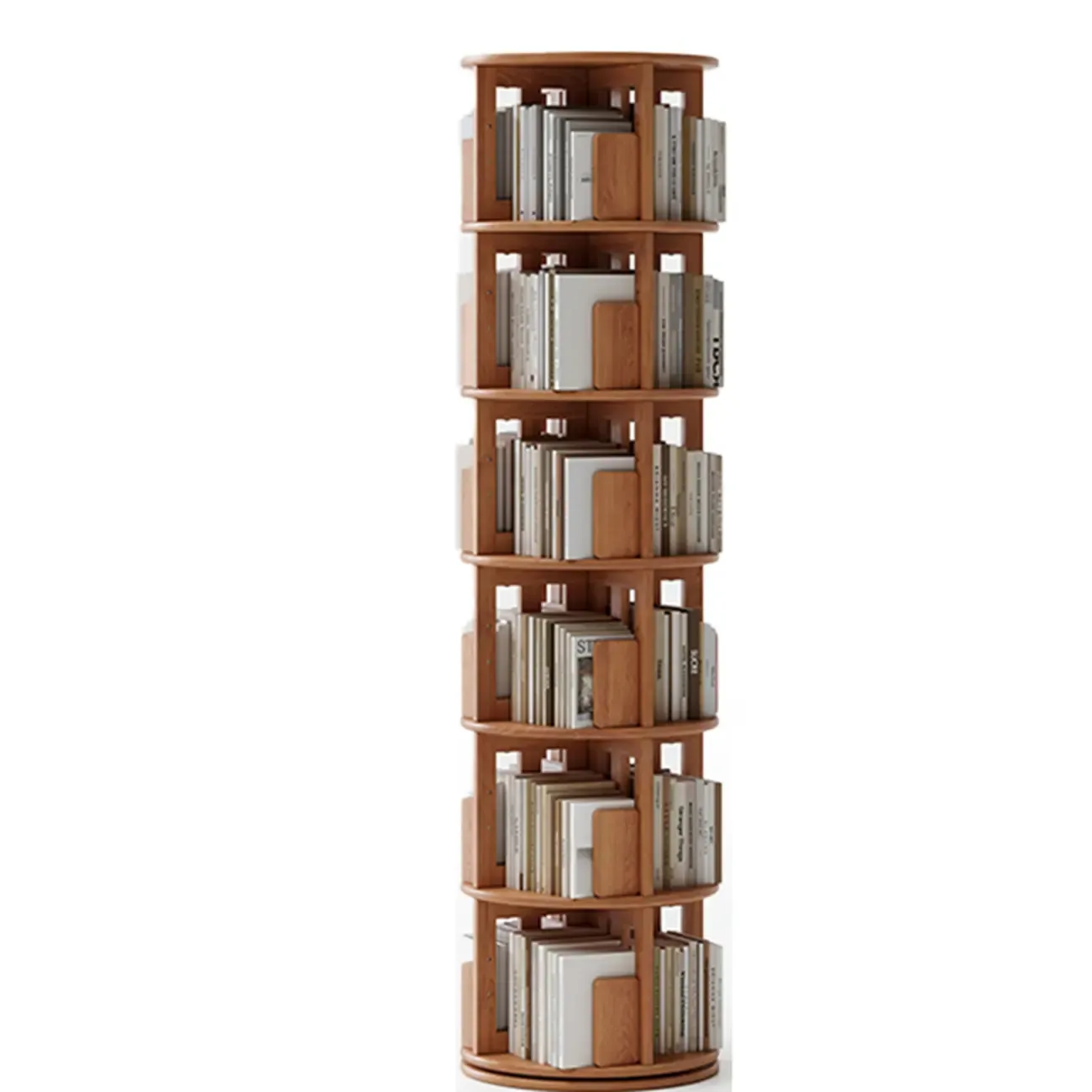 Wooden Vertical Narrow Rotating Bookcase
