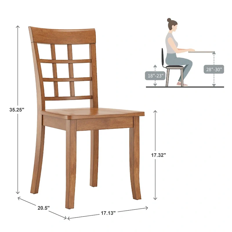 Wilmington II Round Pedestal Base Oak Finish 5-Piece Dining Set by iNSPIRE Q Classic
