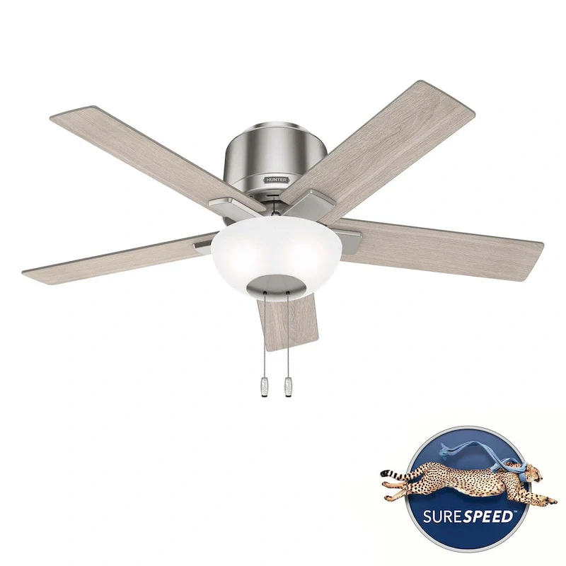 Hunter 44  Fitzgerald Low Profile Ceiling Fan with LED Light Kit and Pull Chain