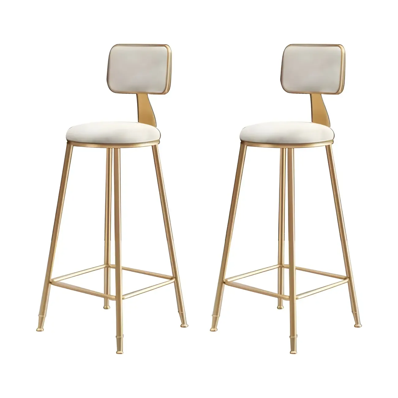 Round Velvet Upholstered Counter Bar Stools