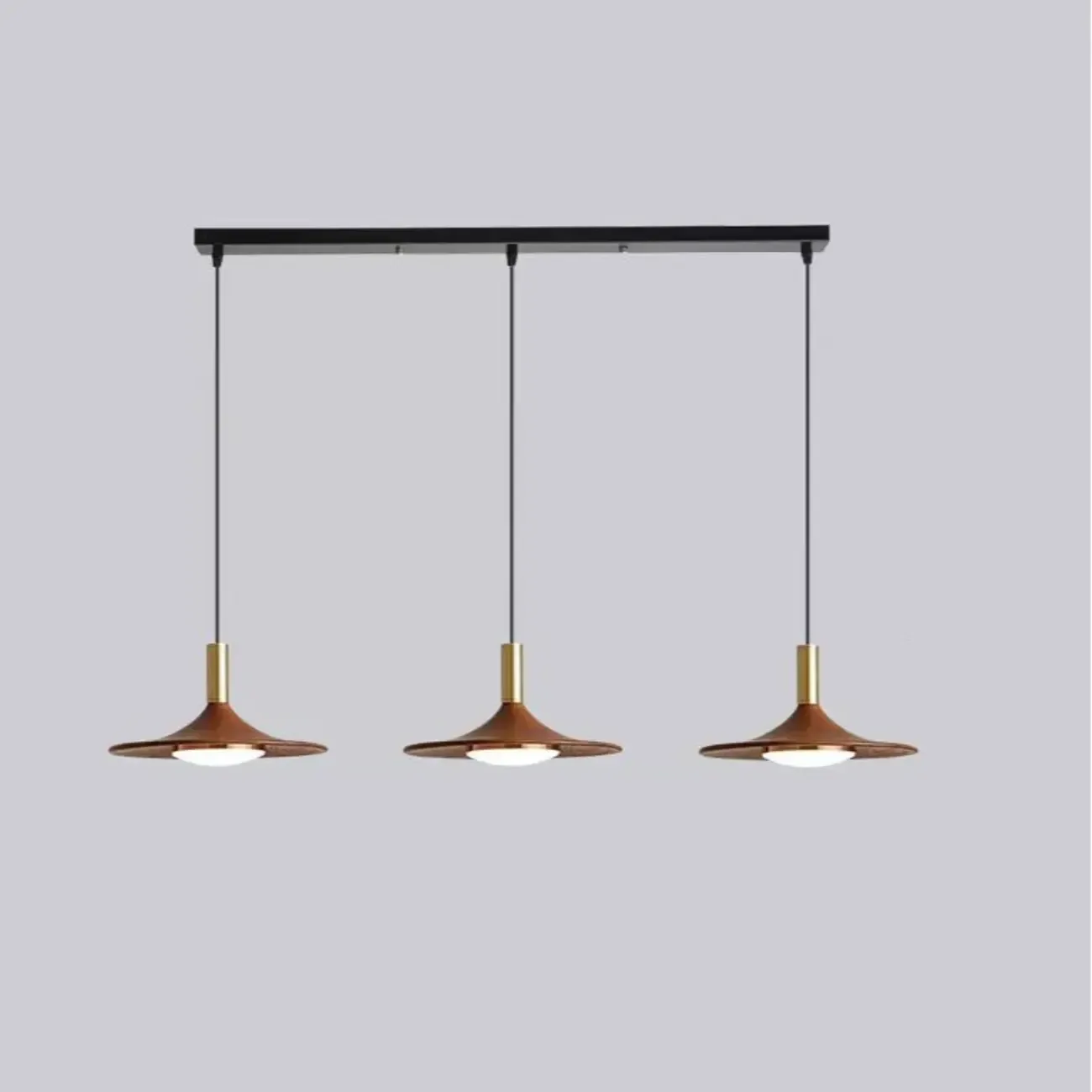 Modern Metal Walnut Acrylic Geometric Pendant Light