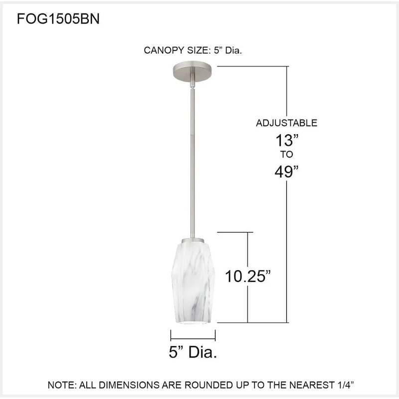 Fogel 1-Light Brushed Nickel Mini Pendant