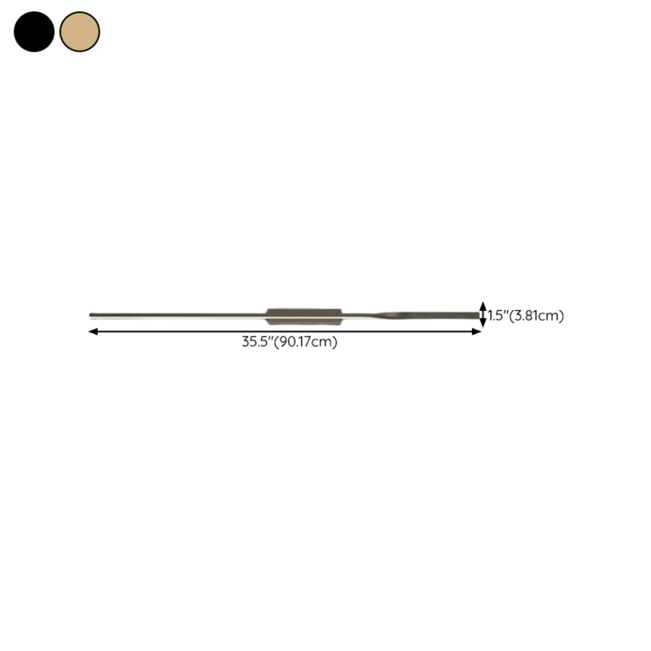 Modern Black Linear Up & Down Wall Sconce with Natural Light