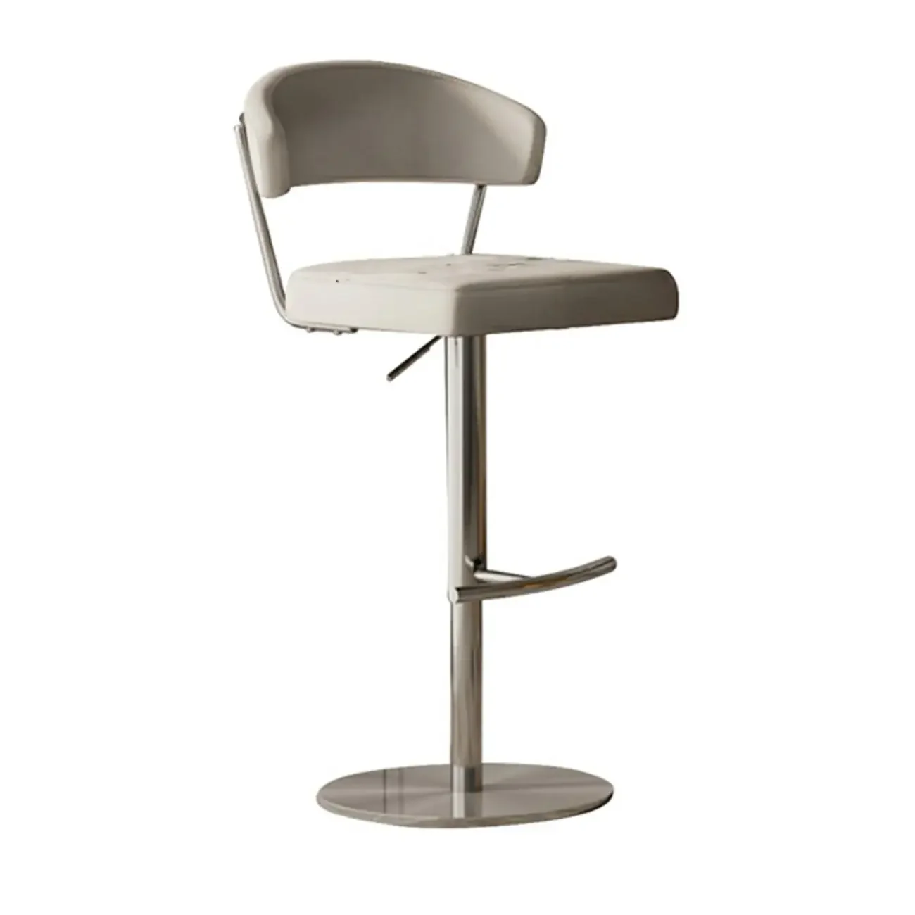 Modern Upholstered Leather Swivel Bar Stools with Adjustable Height