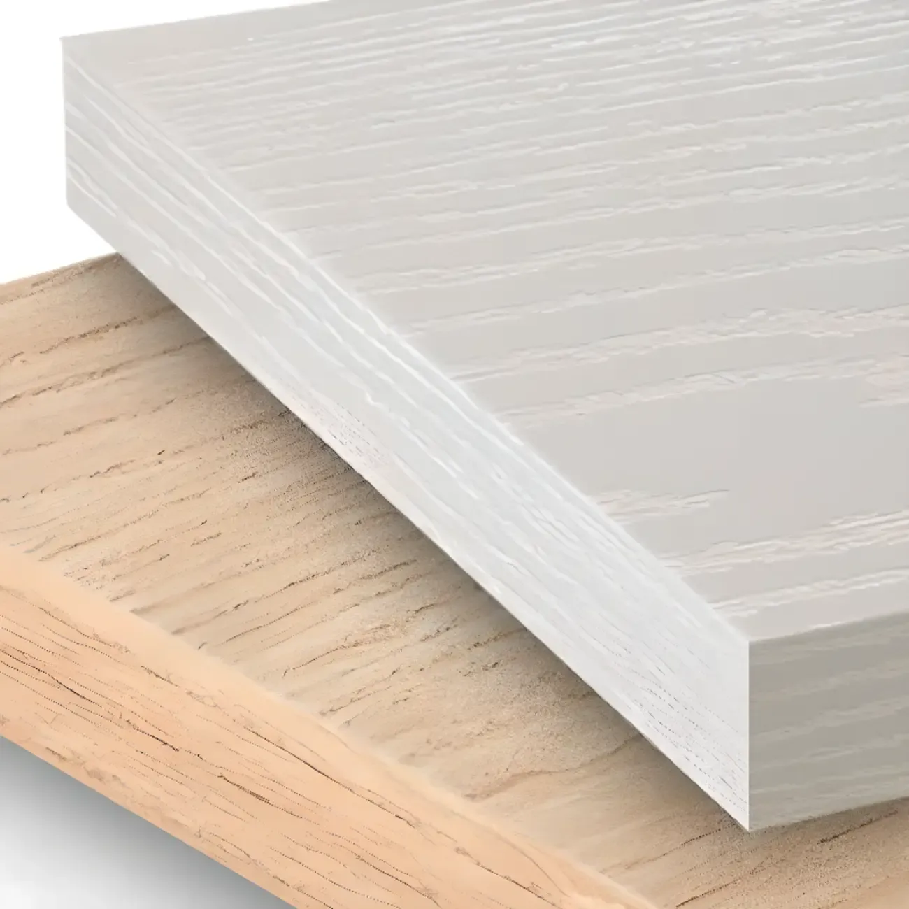 Durable Sleek Edge Wood Cream Bedside Cabinet Nightstand