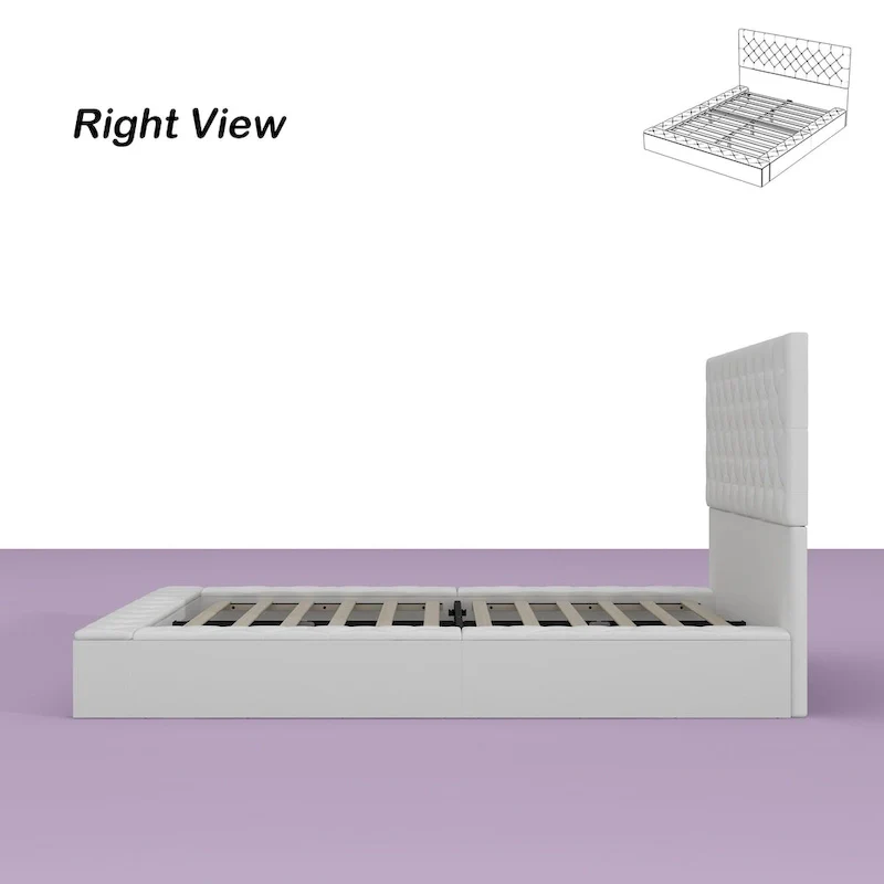 Queen/King Designer Bed Frame with LED Ambiance Lighting PU Leather