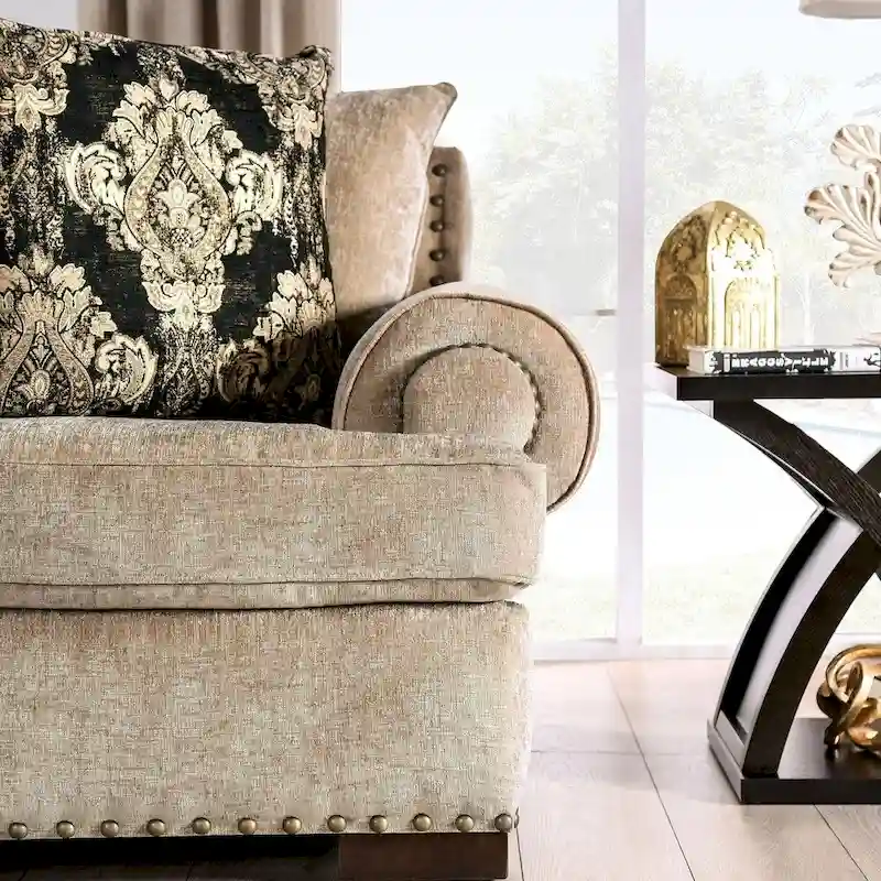 Furniture of America Jula Traditional Linen 2-piece Sofa Set