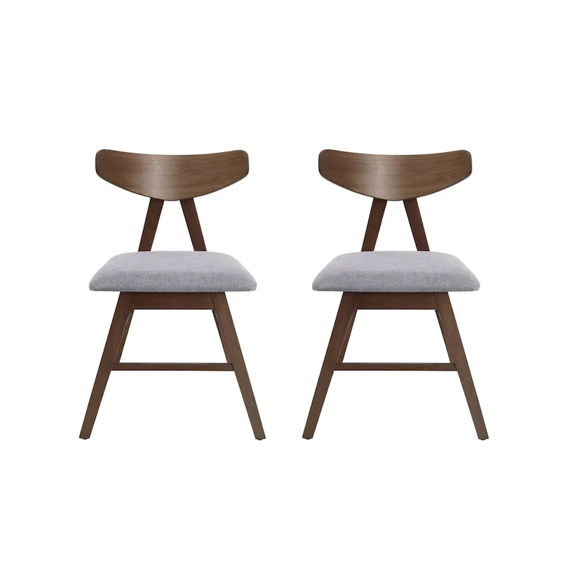Stocker Fabric and Rubberwood Dining Chairs (Set of 2) by Christopher Knight Home