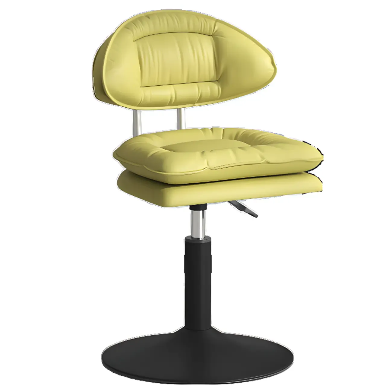 Modern Low Back Bar Chair Adjustable Swivel PU Leather