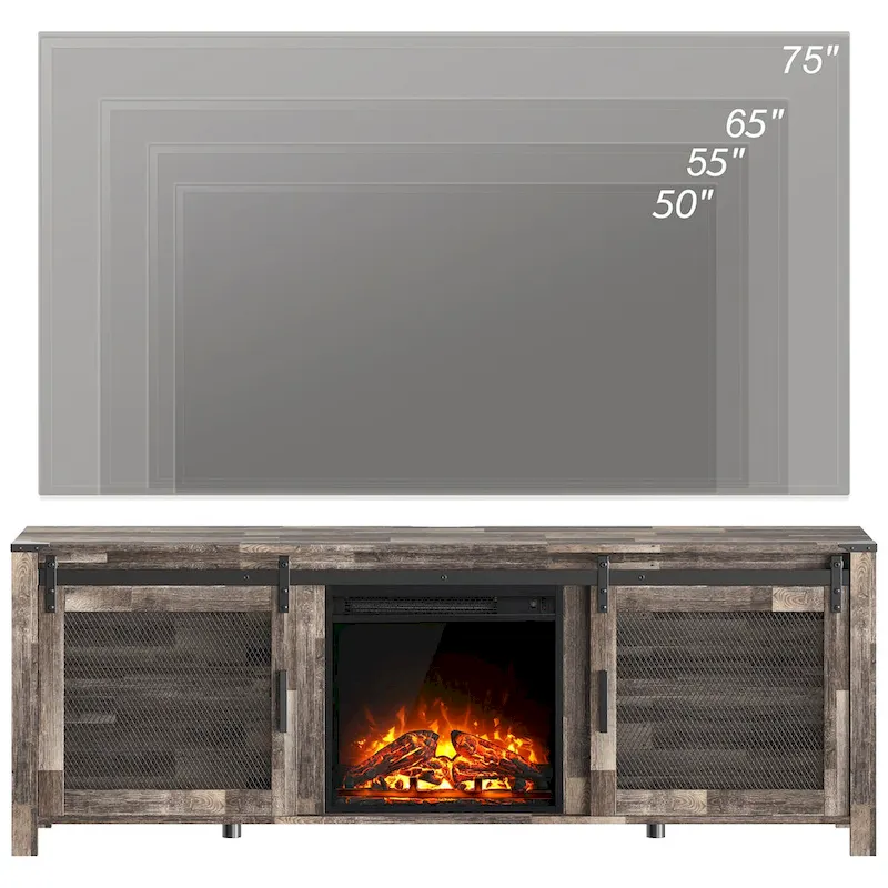 WAMPAT 36 inch 3 Sided Glass Electric Fireplace InsertBlack