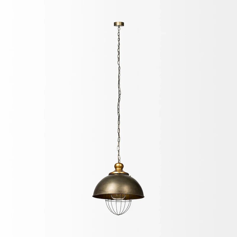 Dawson II Gold Metal Pendant Light - 16 W x 16 D x 17 H
