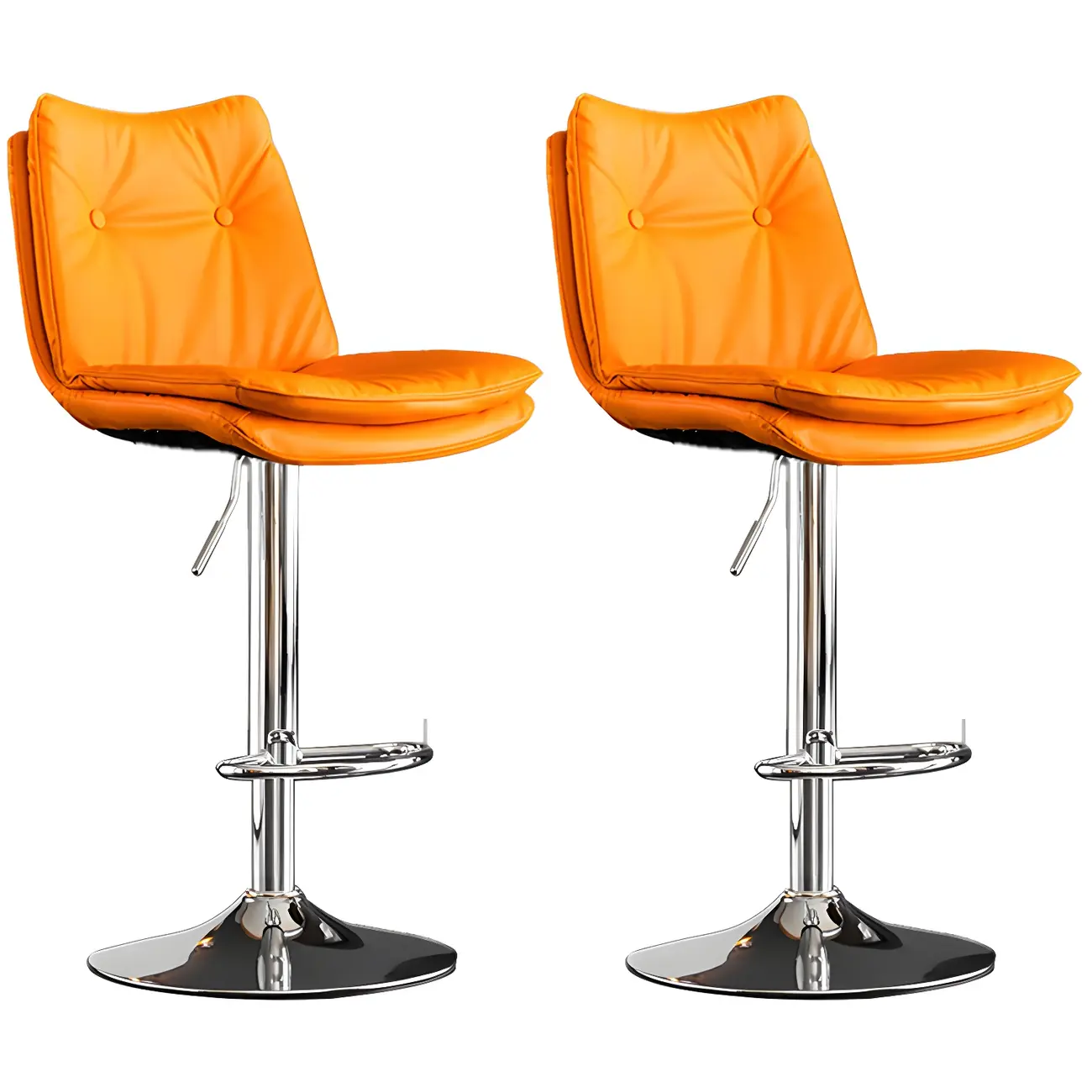Modern Adjustable Leather Swivel Bar Stools