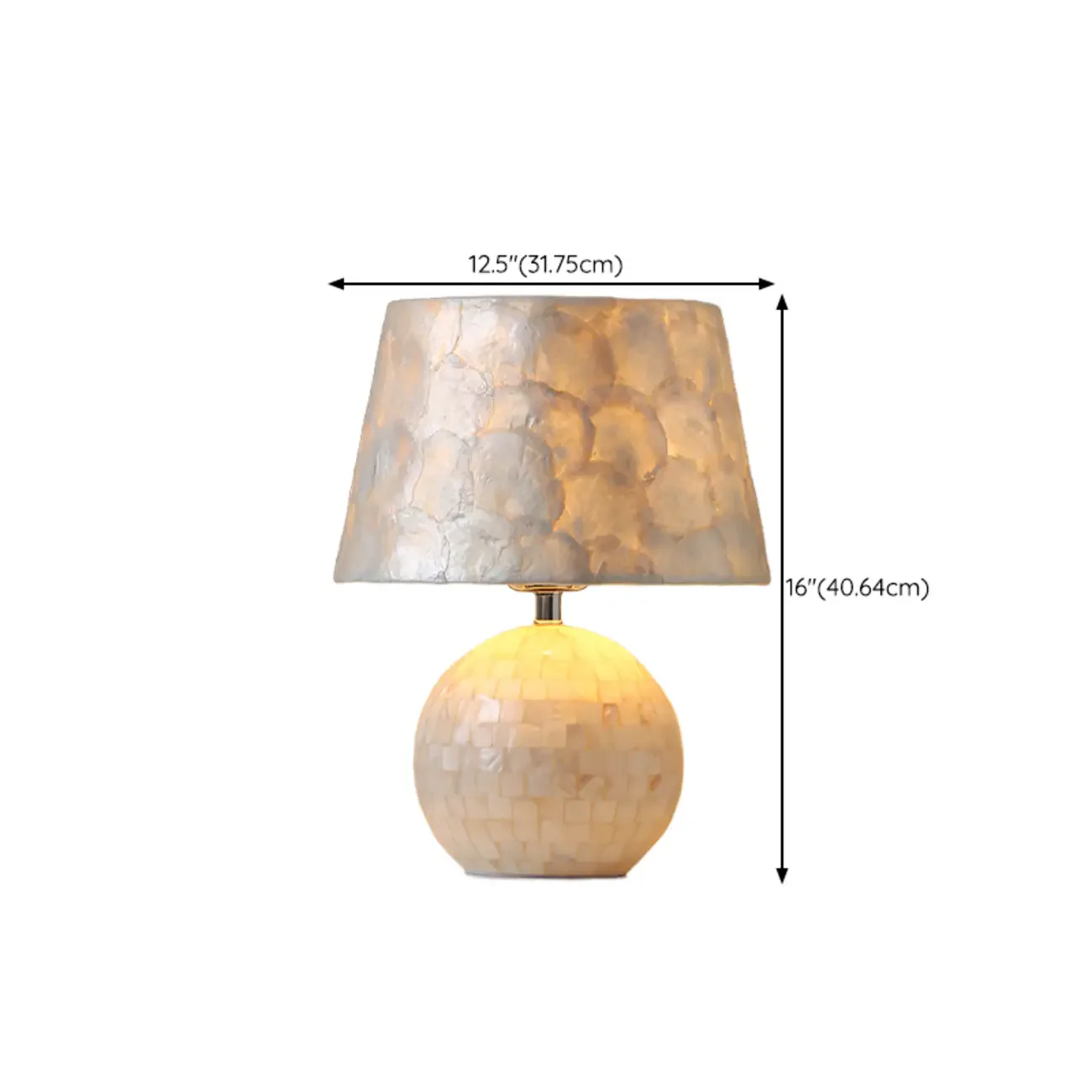 Modern Shell Table Lamp with Geometric Shade, LED